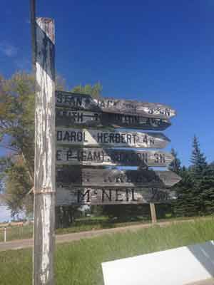 Sign Post to The Farms